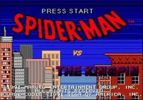 Spider-Man vs the Kingpin Title Screen